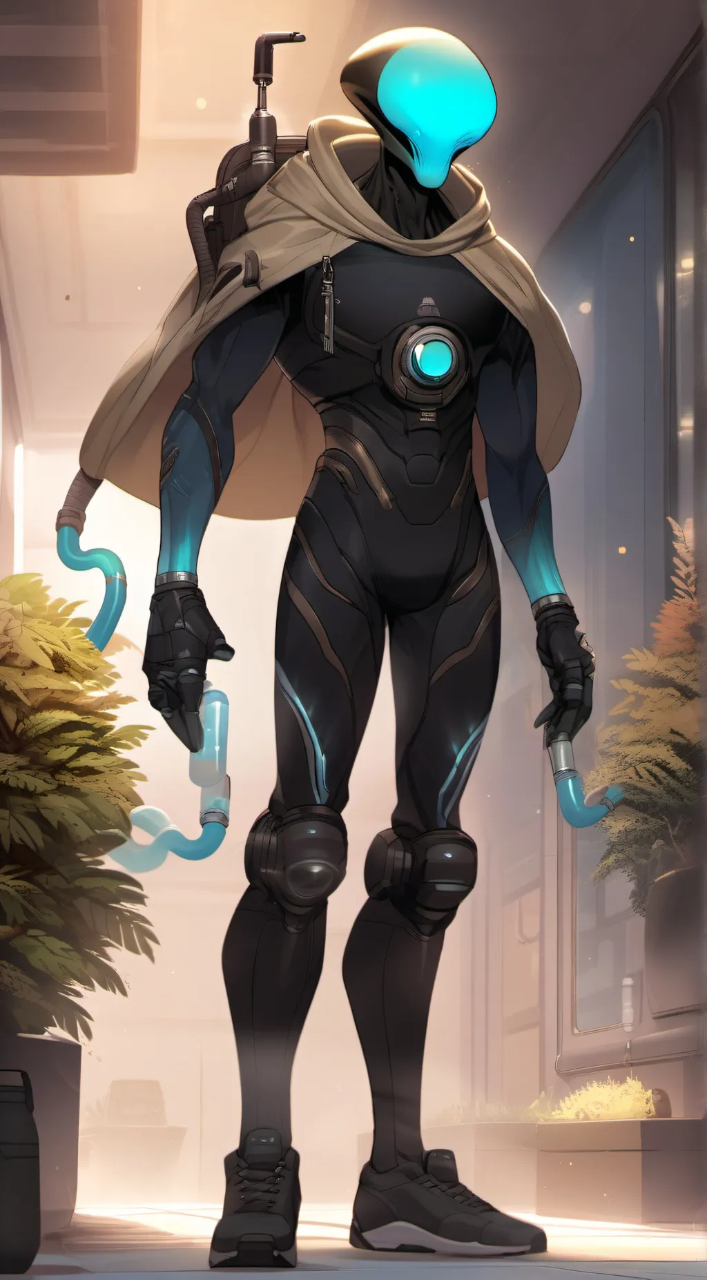ai character: black  background