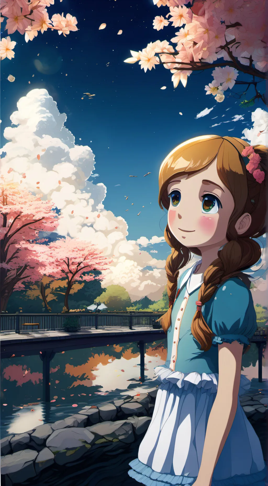 ai character: leafy background
