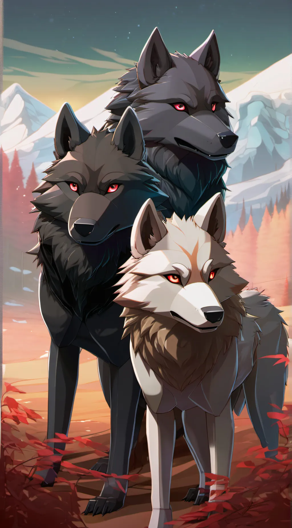ai character: Luna,Alex,Walter background