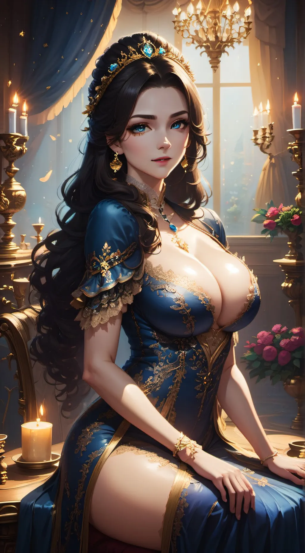 ai character: Violet background