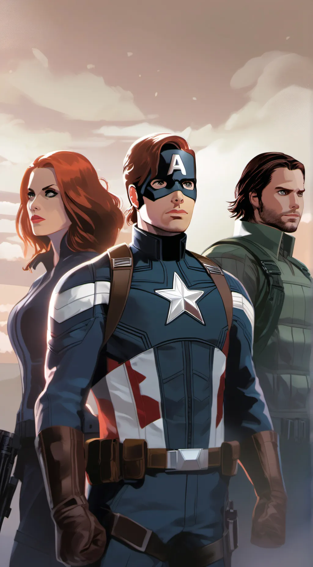 ai character: Caption America background