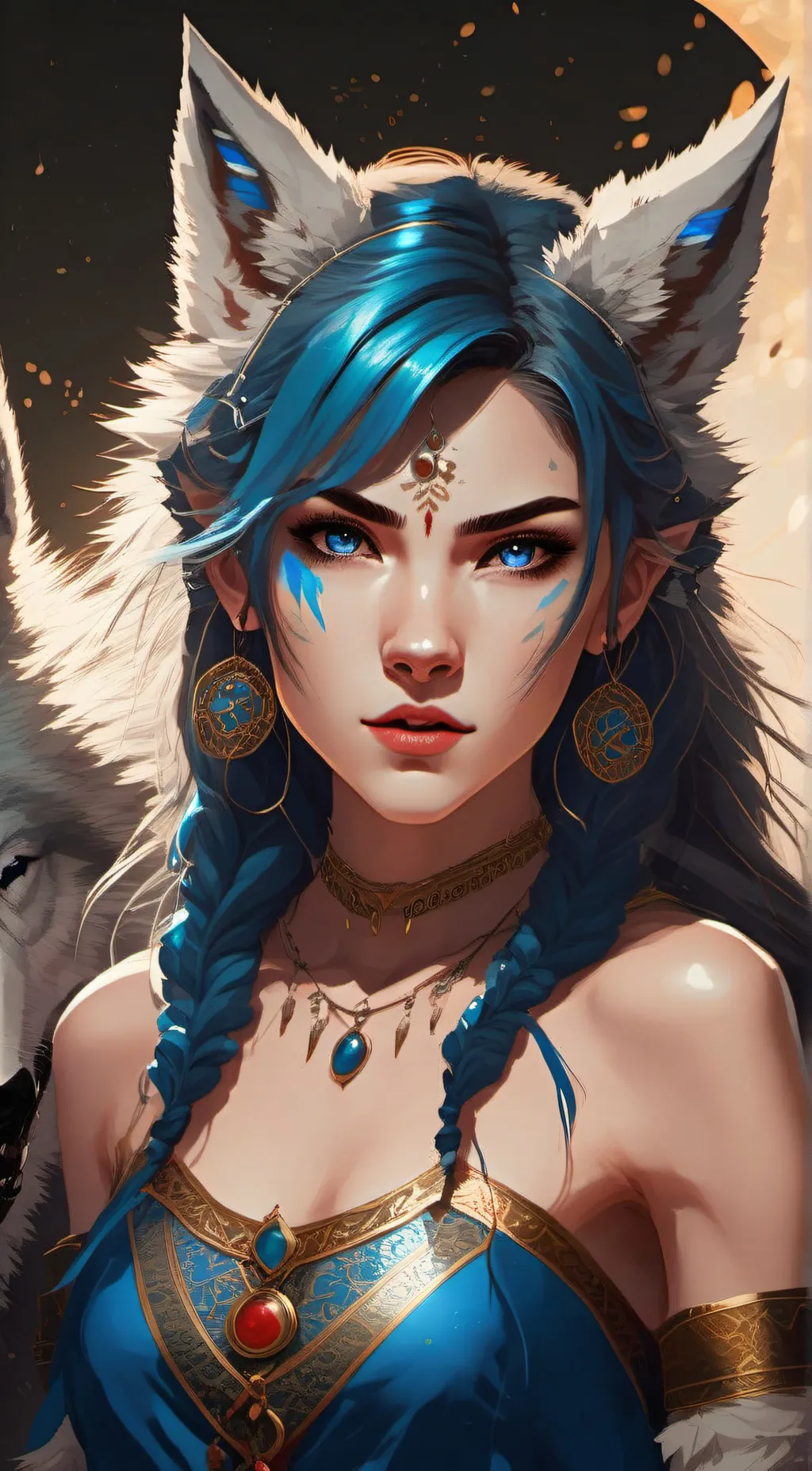 ai character: Blue background