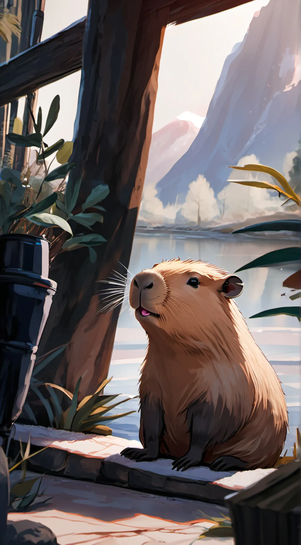 ai character: capybara background