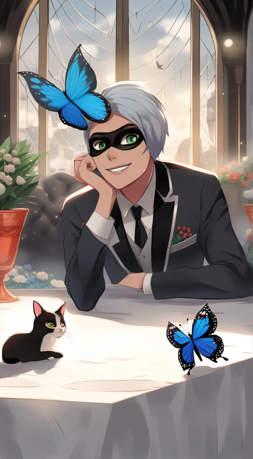 ai character: Shadow noir background