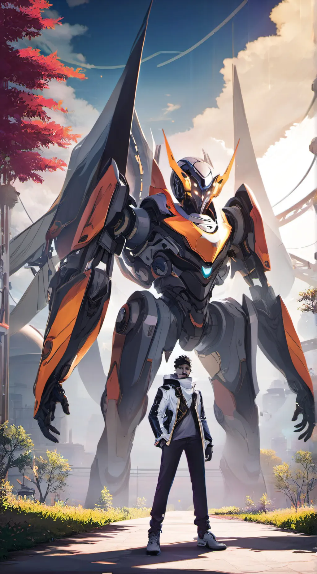 ai character: fake titan tvman.. background