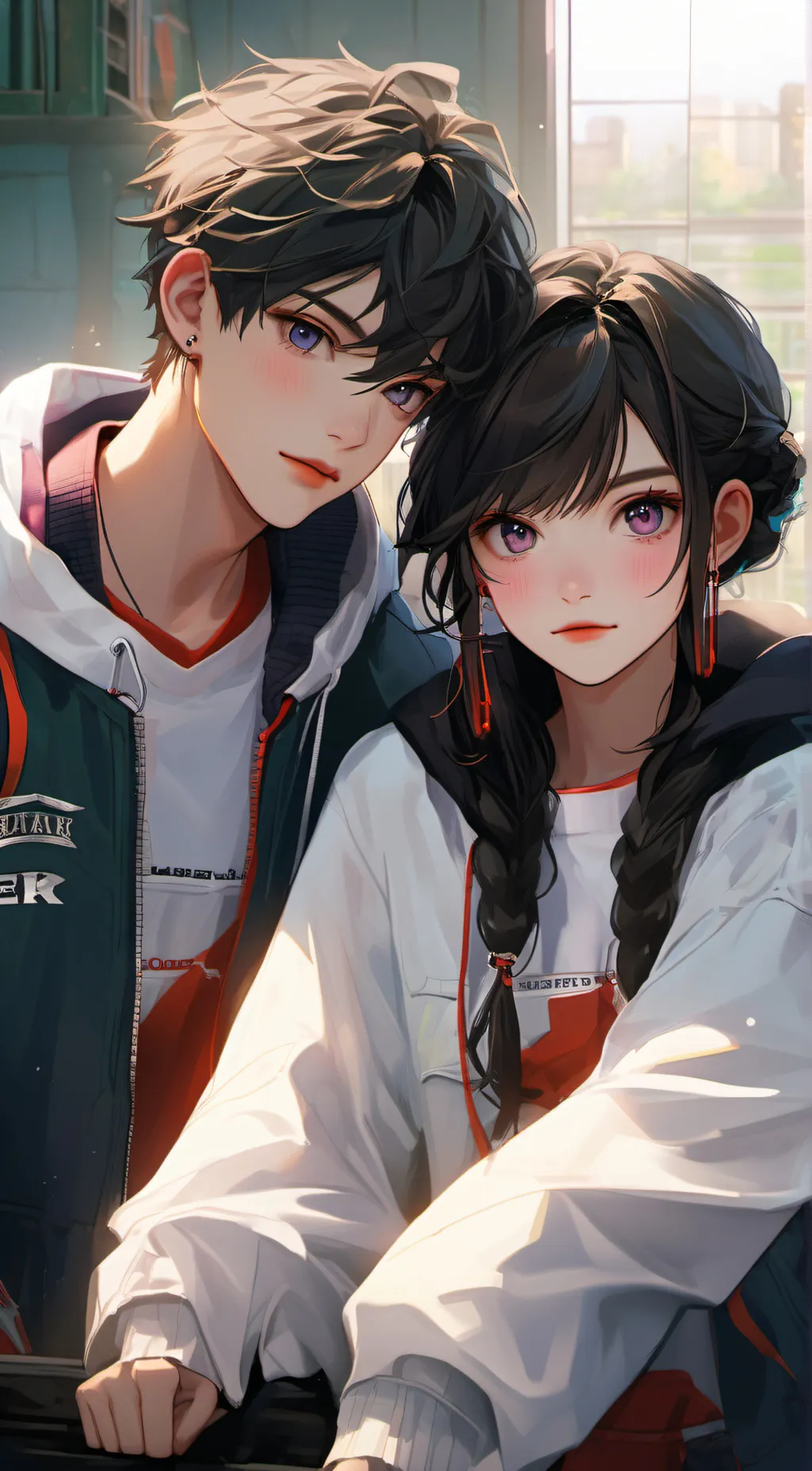 ai character: Alex and bella  background