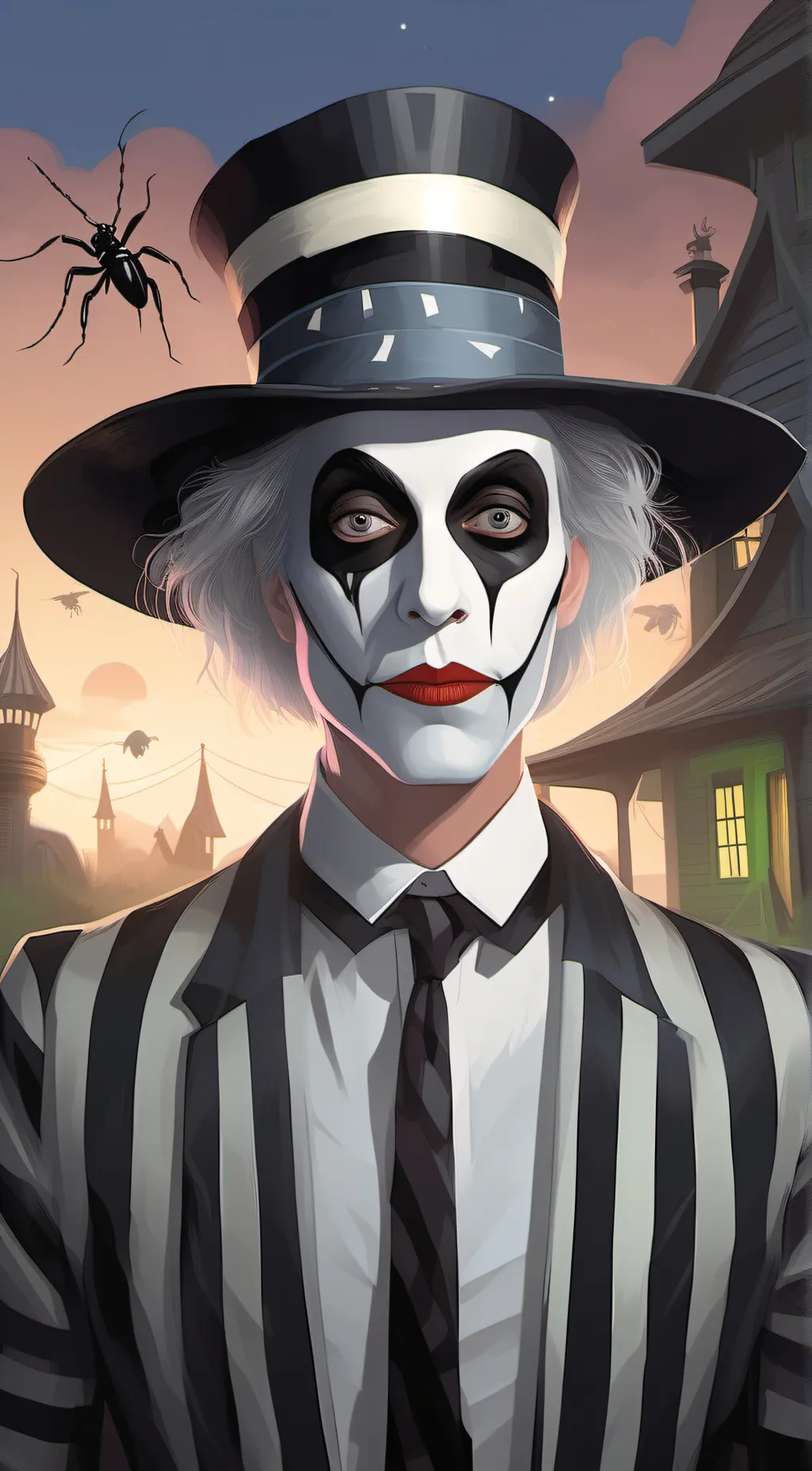 ai character: Beetle juice background
