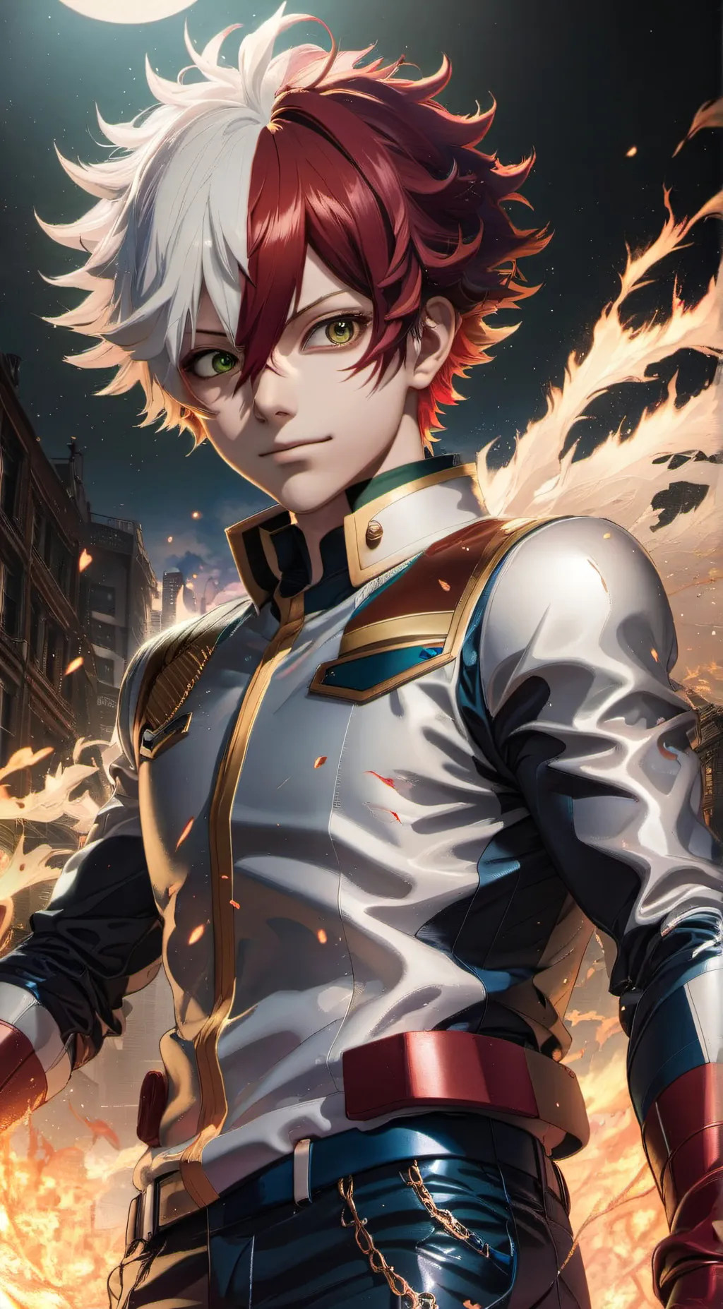 ai character: Shoto Todoroki background