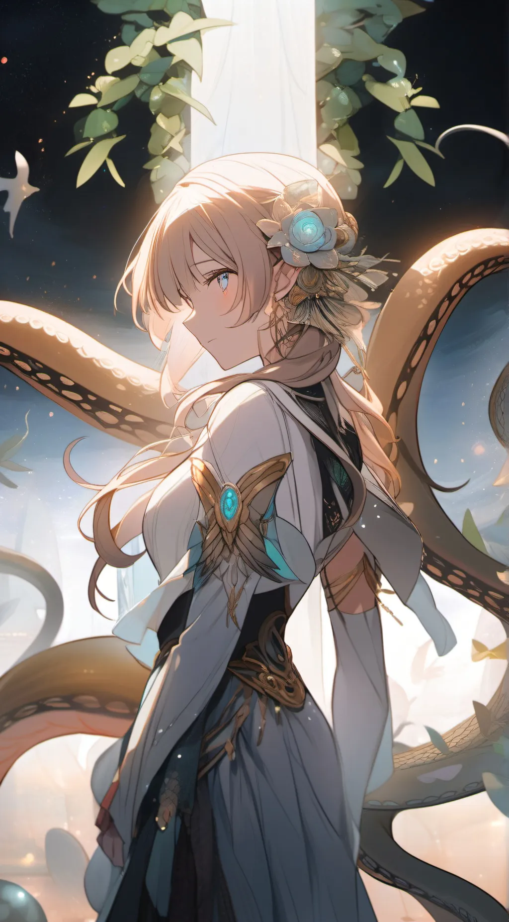 ai character: Tentacles girl background