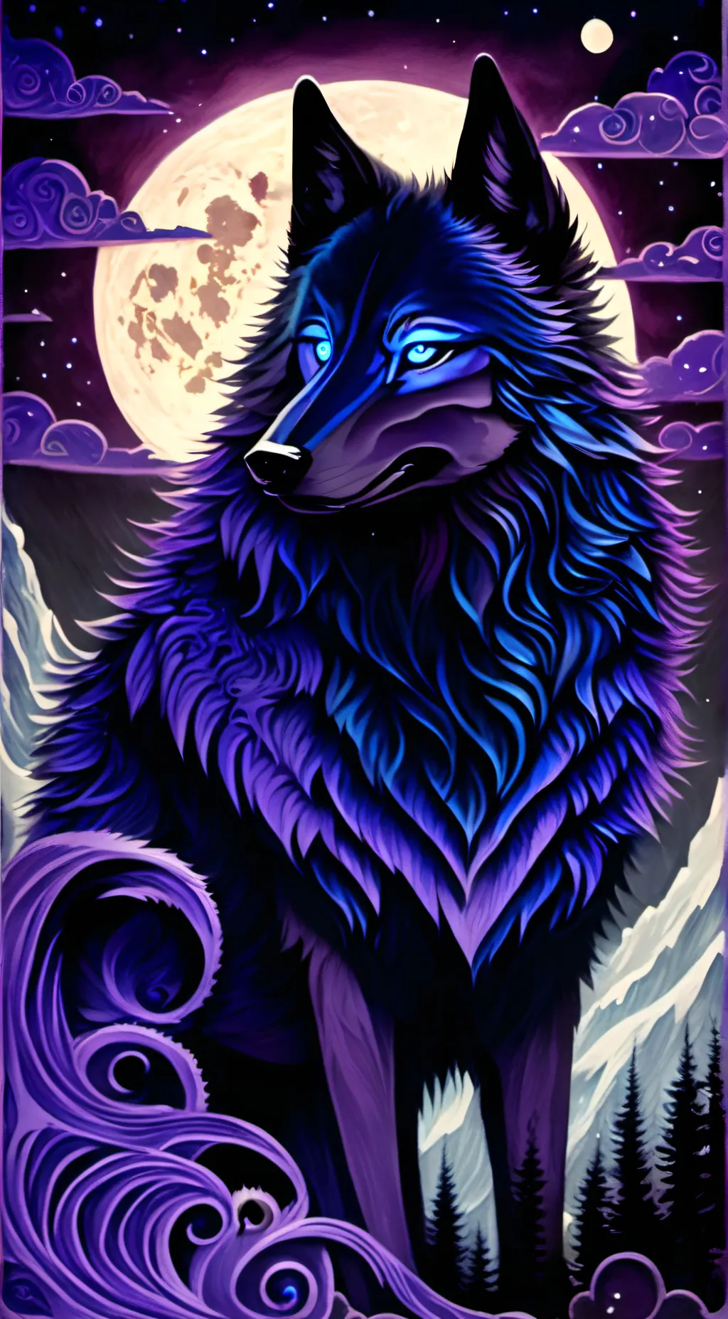 ai character: Moonlight background