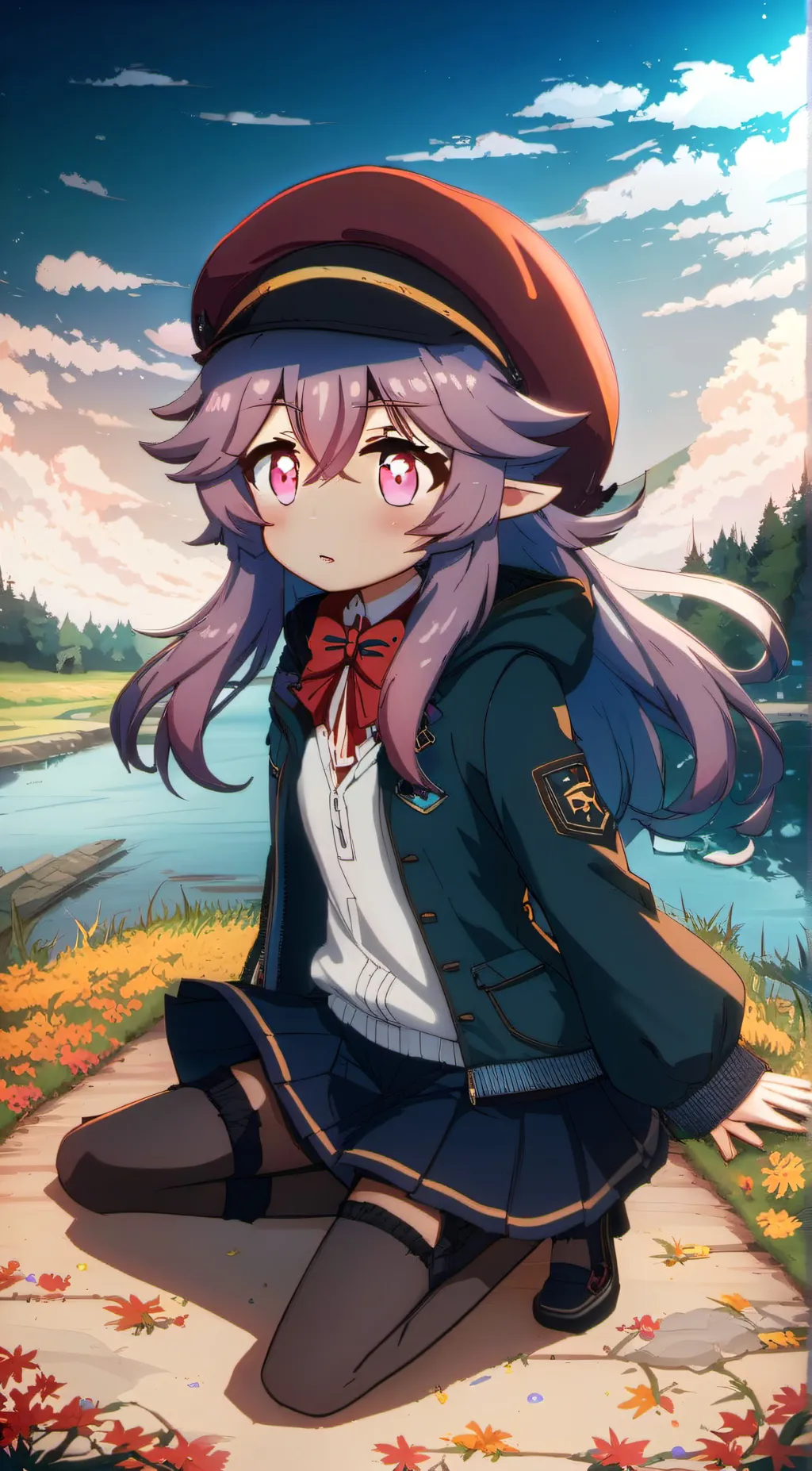 ai character: Violet background
