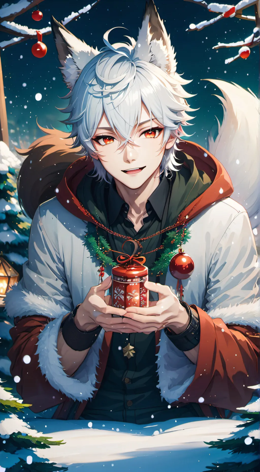 ai character: Snowy background