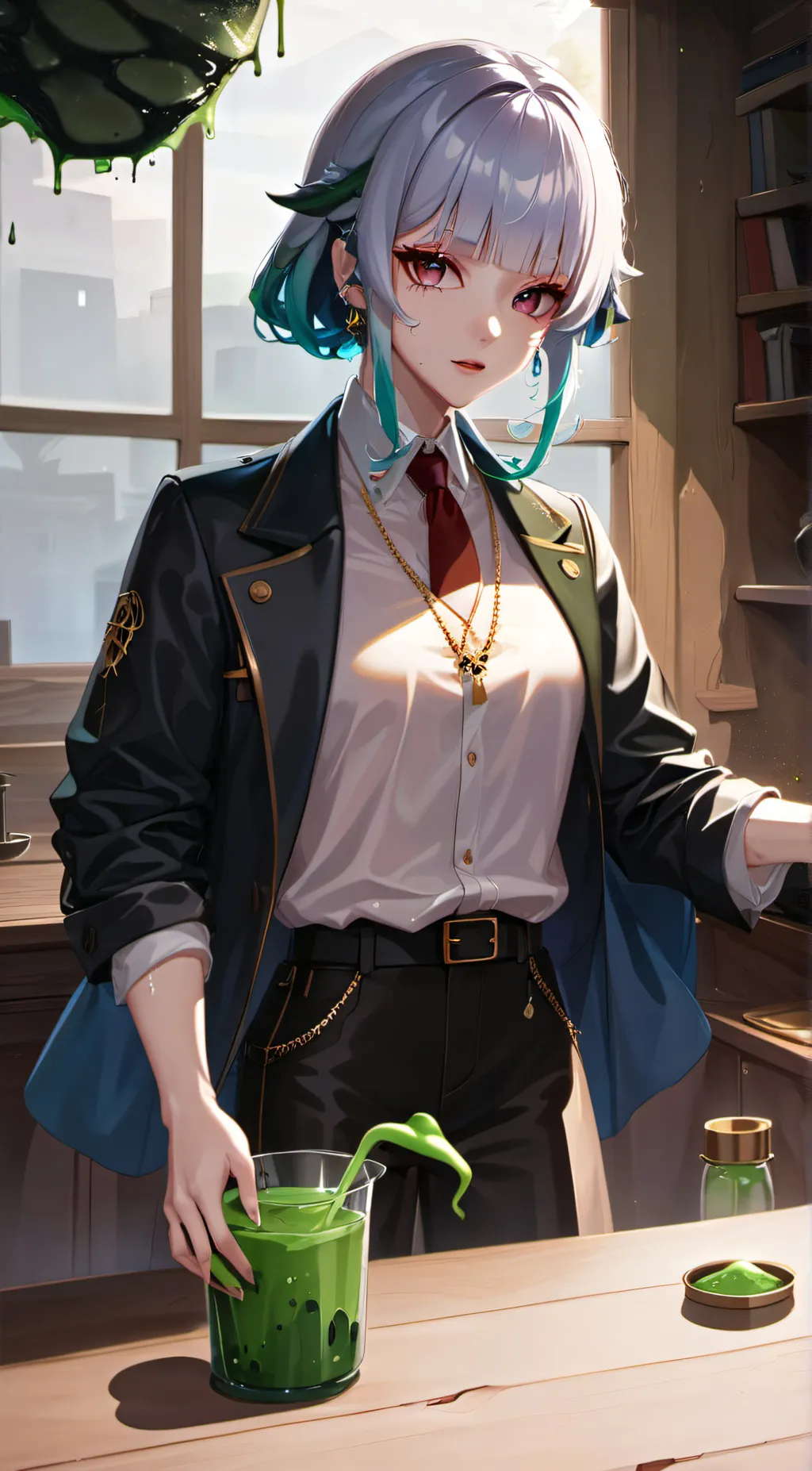 ai character: violet background