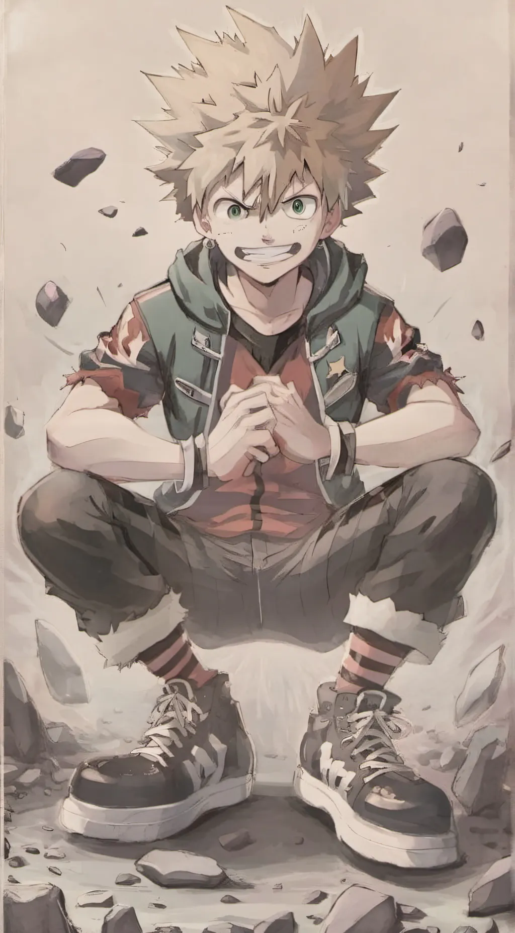 ai character: katsuki bakugo  background