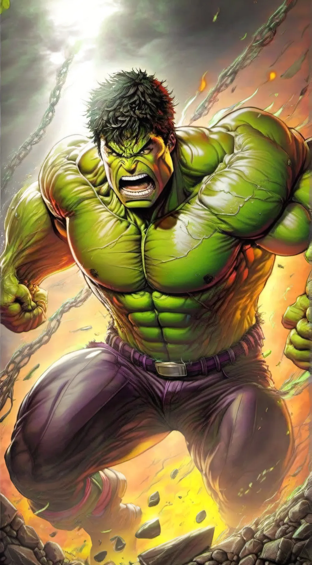 ai character: Hulk  background