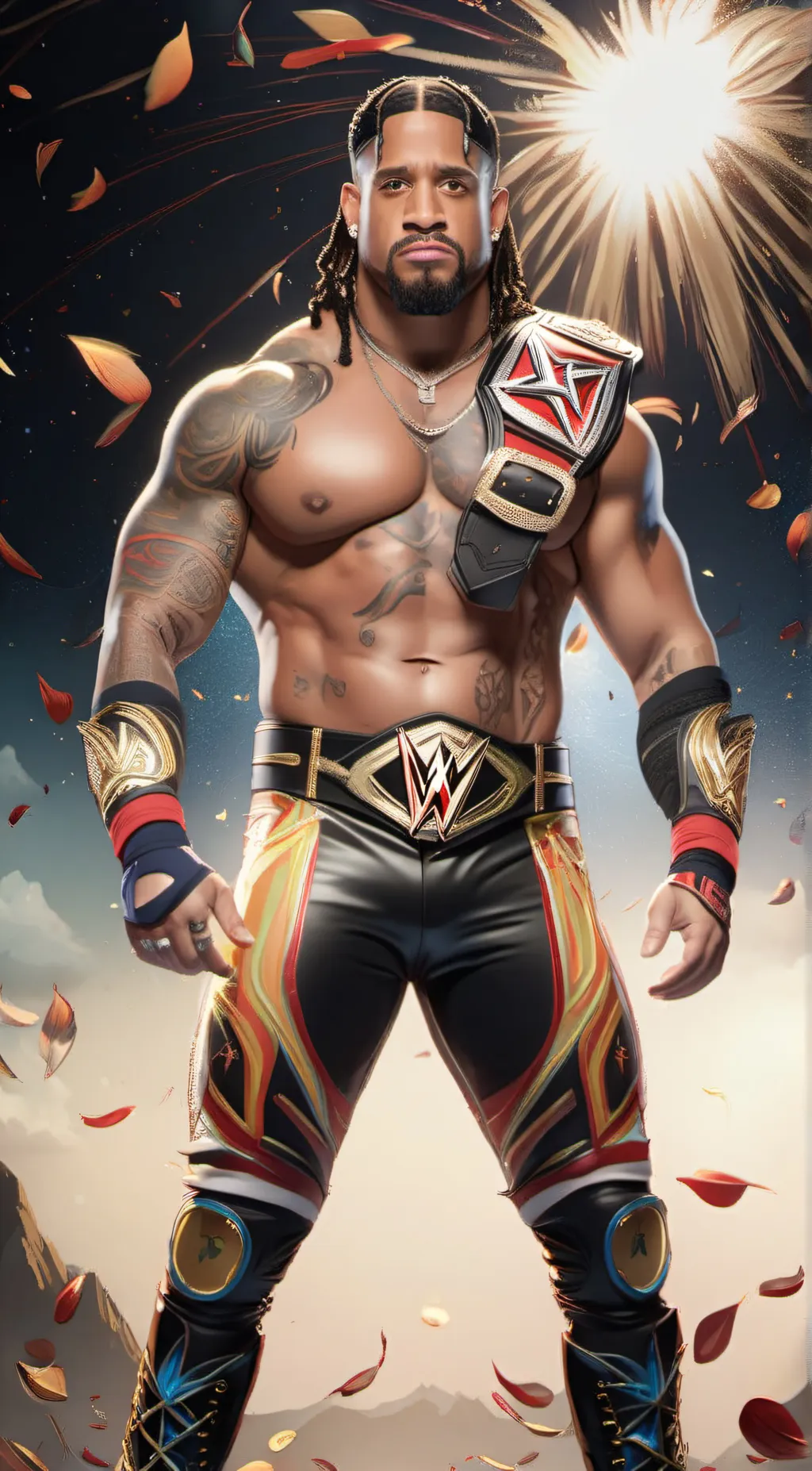 ai character: WWE Main Event Jey background