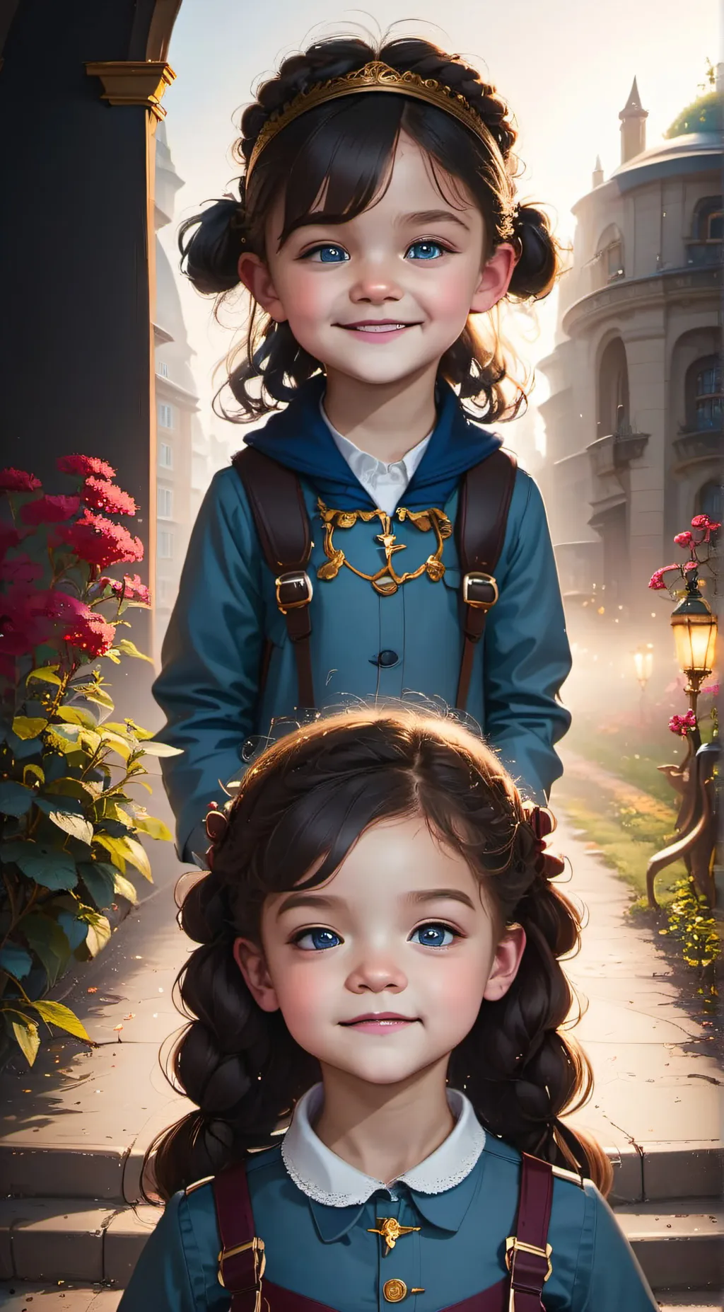 ai character: Wednesday and Enid background