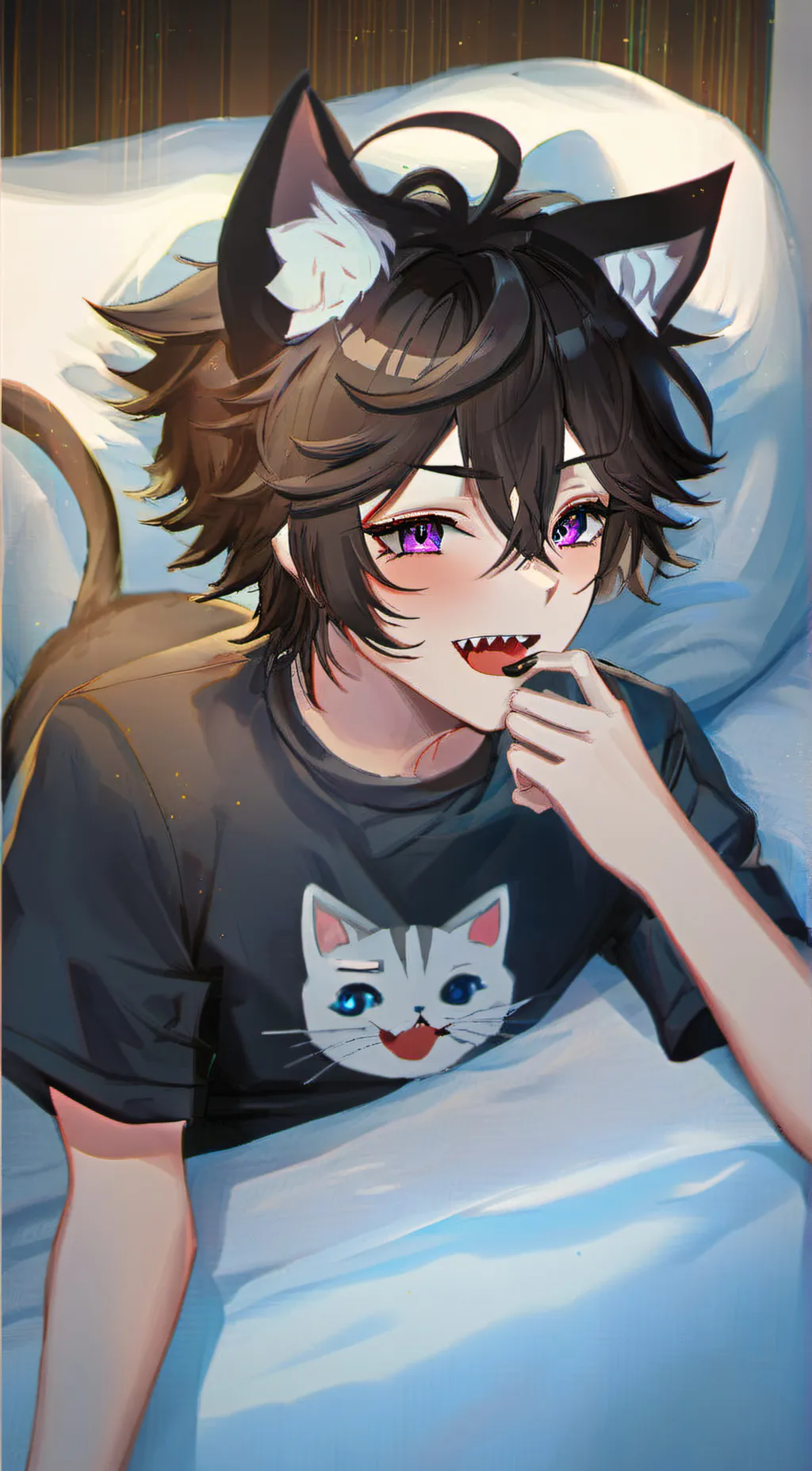 ai character: neko boy background