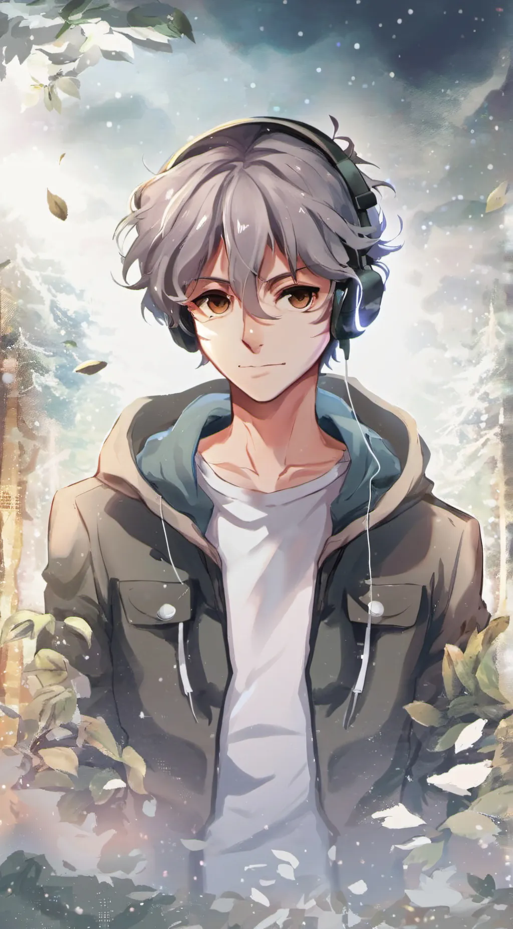 ai character: Gray background