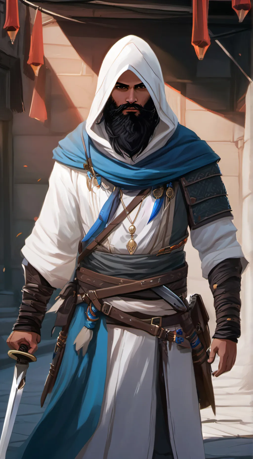 ai character: Basim  background