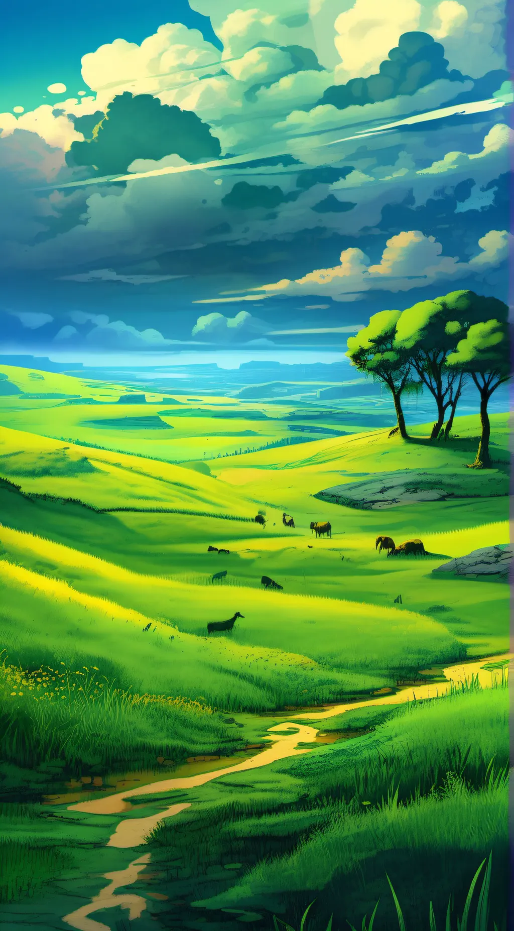 ai character: grass background