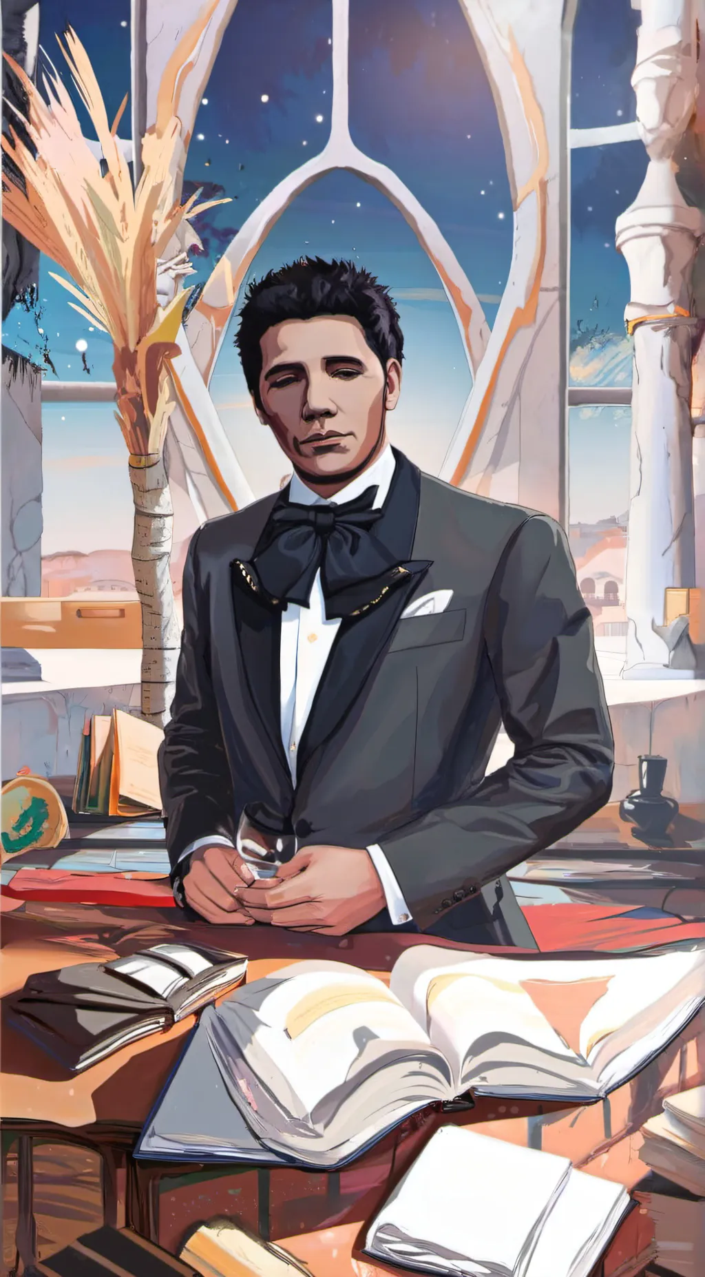 ai character: Cesar Torres  background
