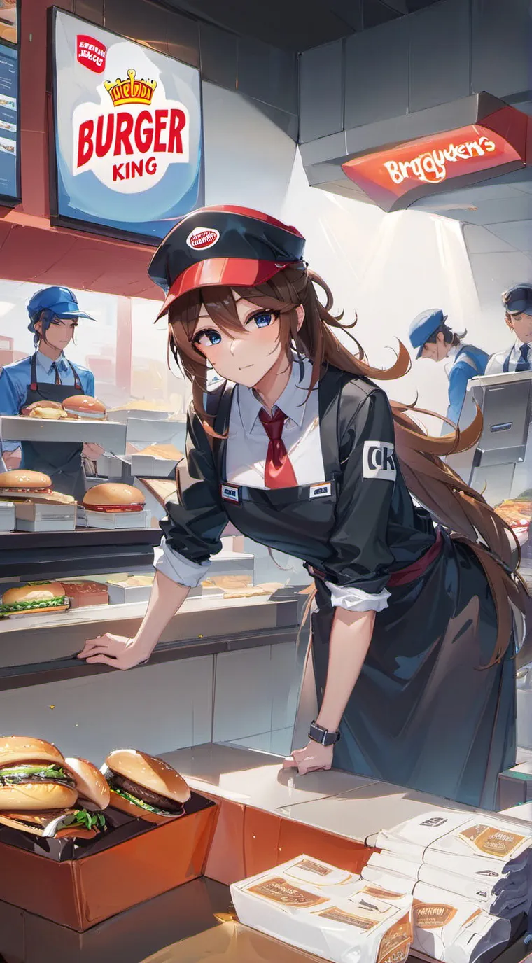 ai character: burger king background