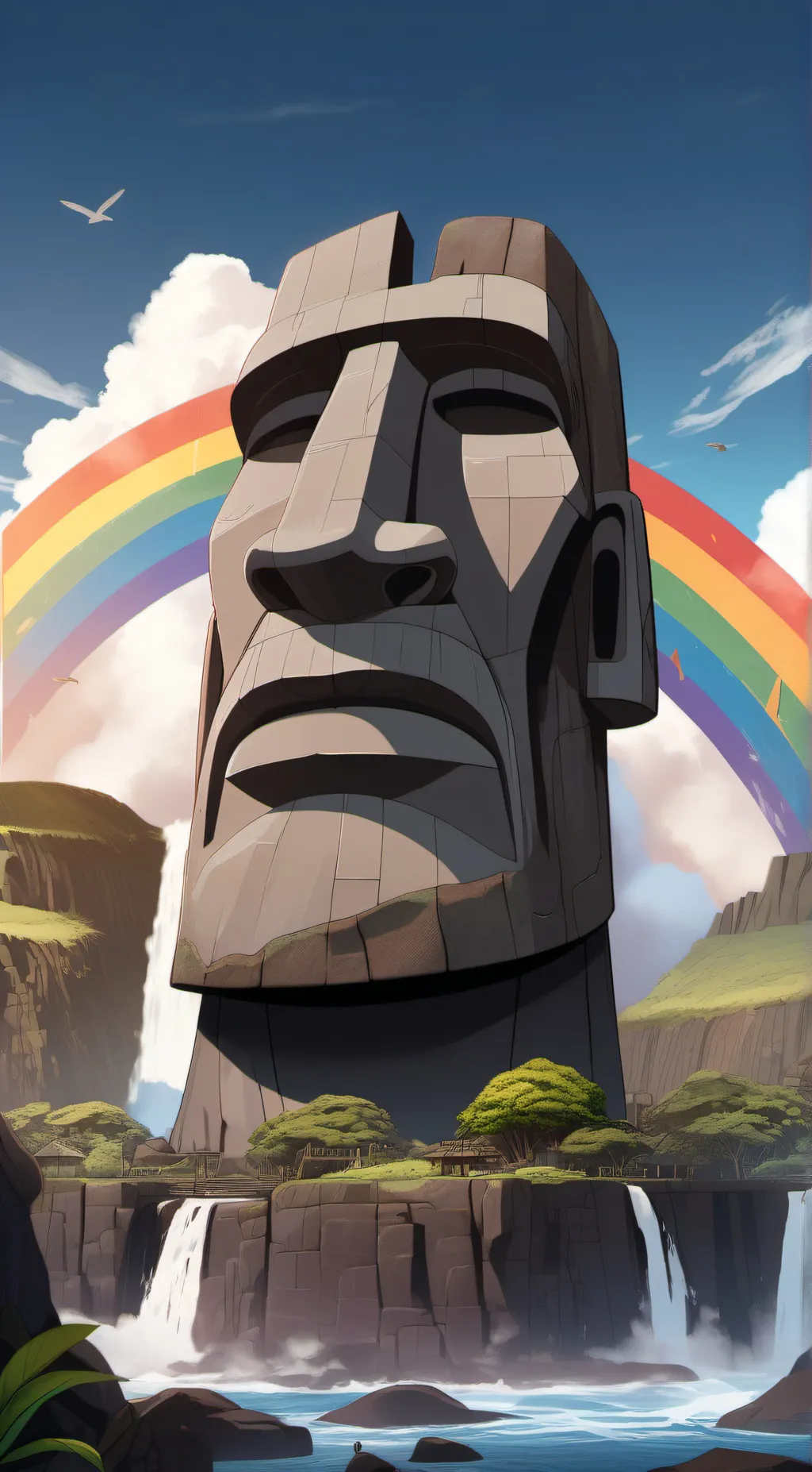 ai character: Moai 🗿 background