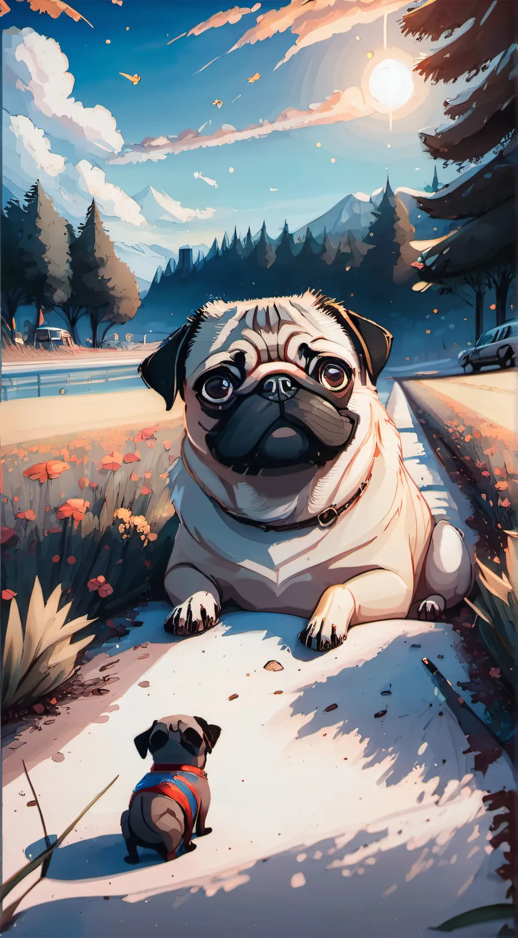 ai character: pug background