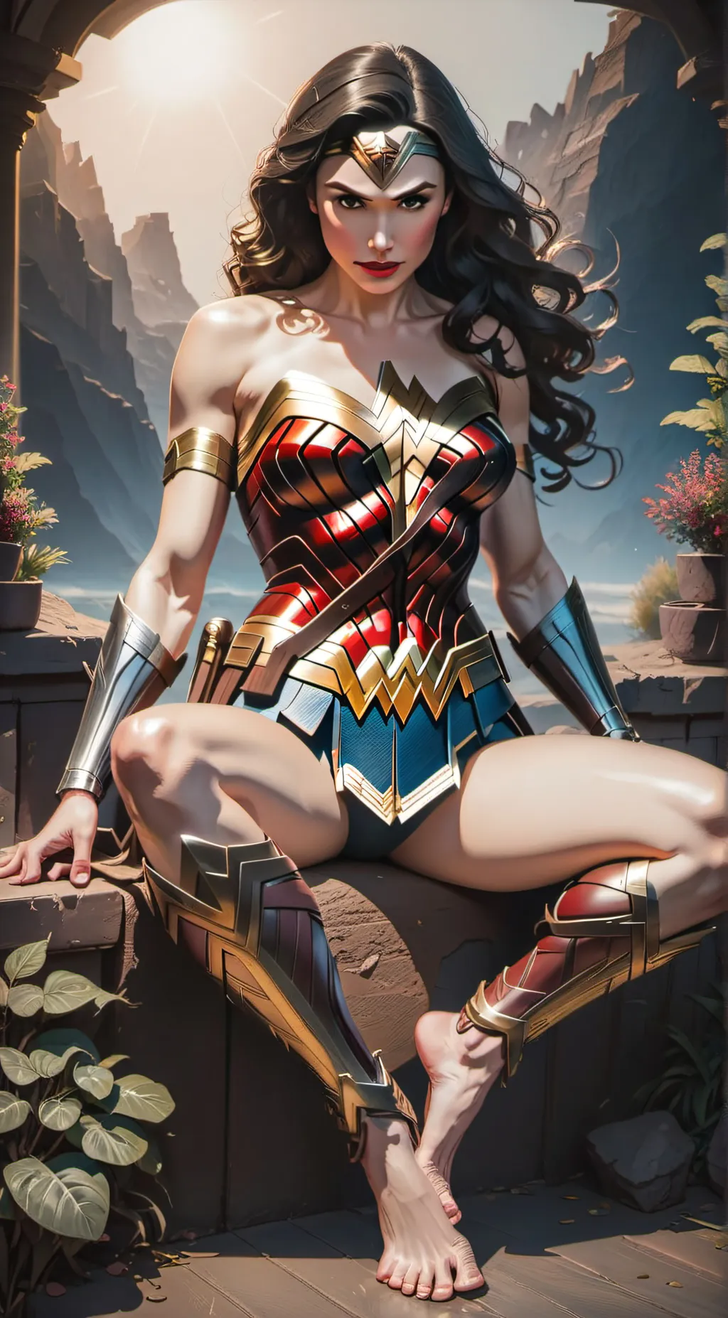 ai character: Wonder Woman  background