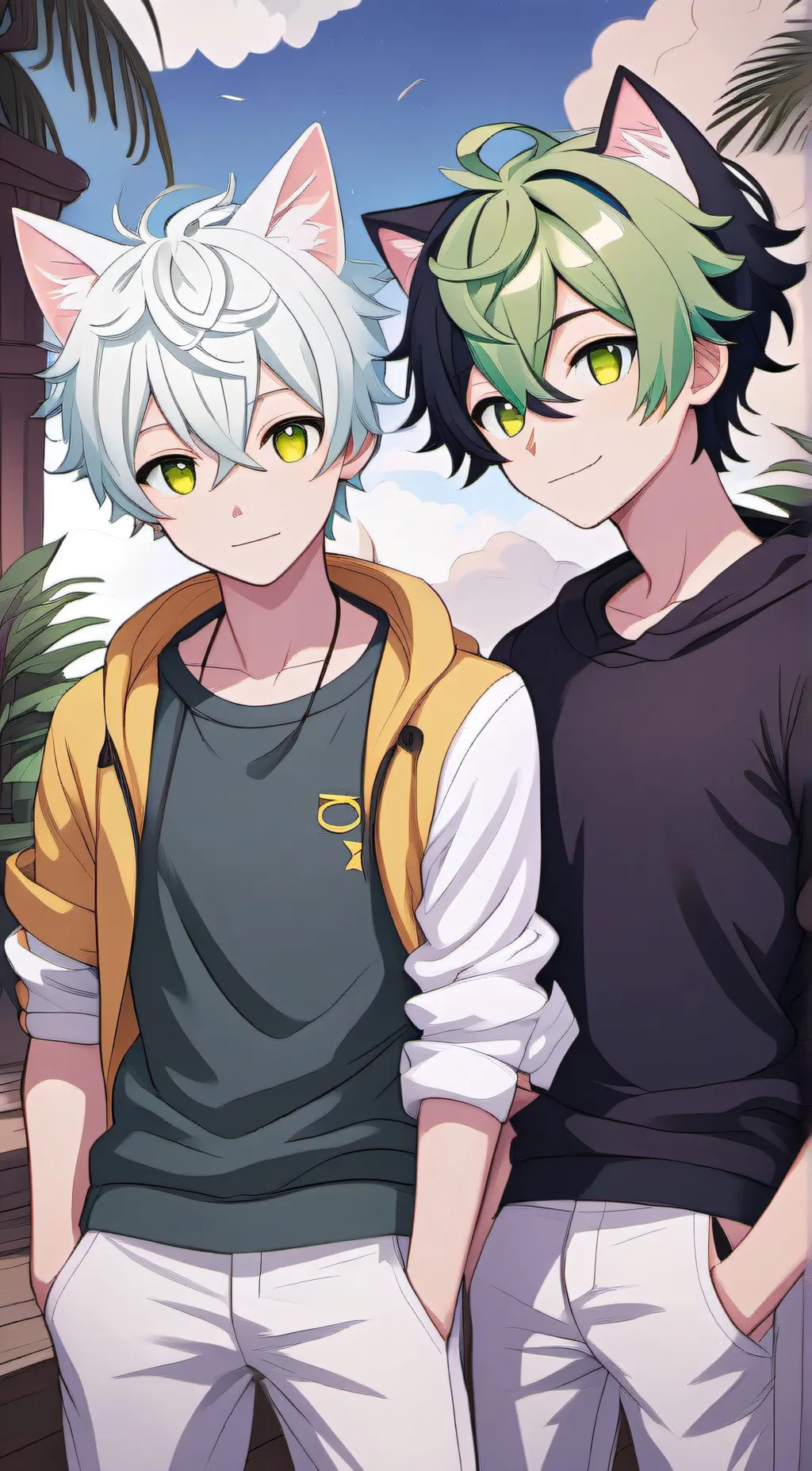 ai character: mha boys as cats background