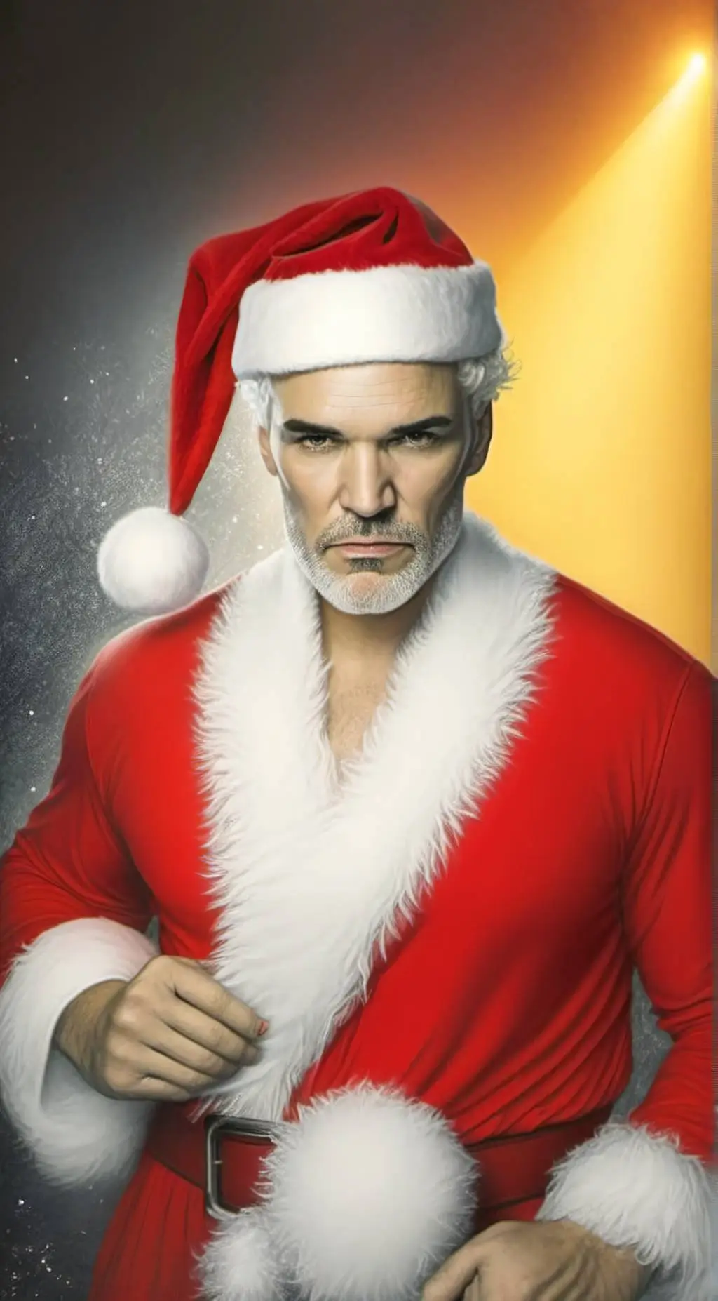 ai character: Bad Santa  background