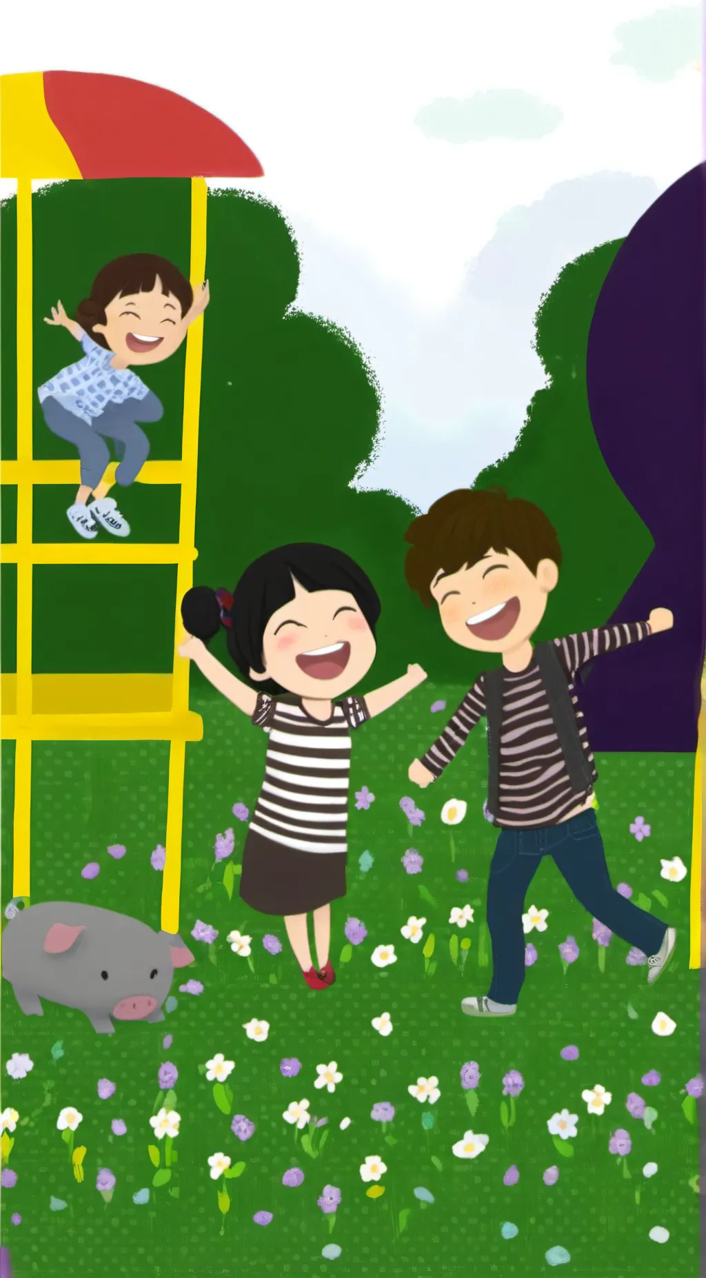 ai character: Cassidy and Evan.. background