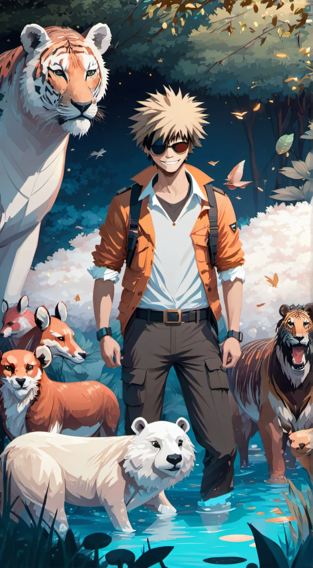 ai character: Zoo keeper Bakugo  background