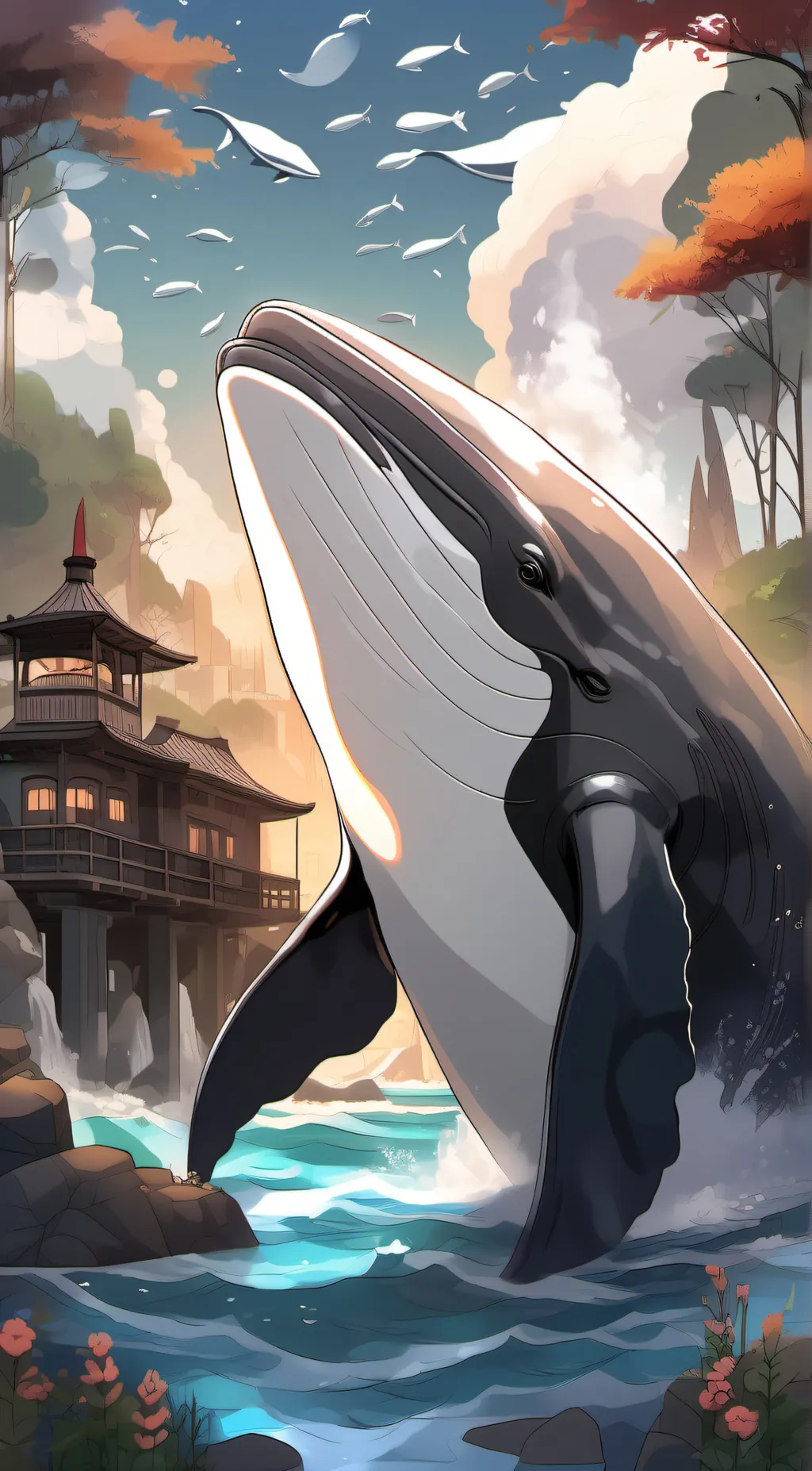 ai character: whale background