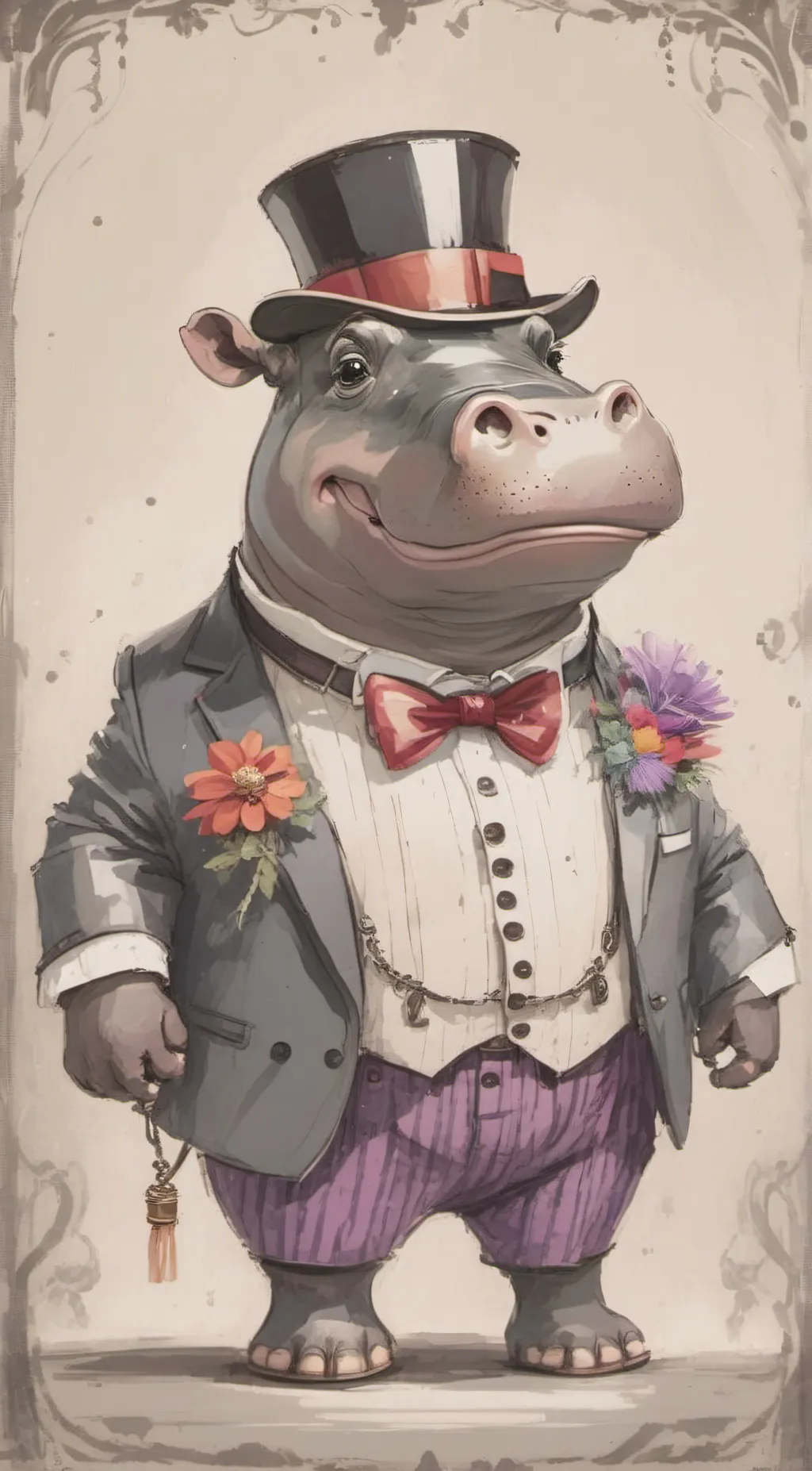 ai character: Mr. Hippo background