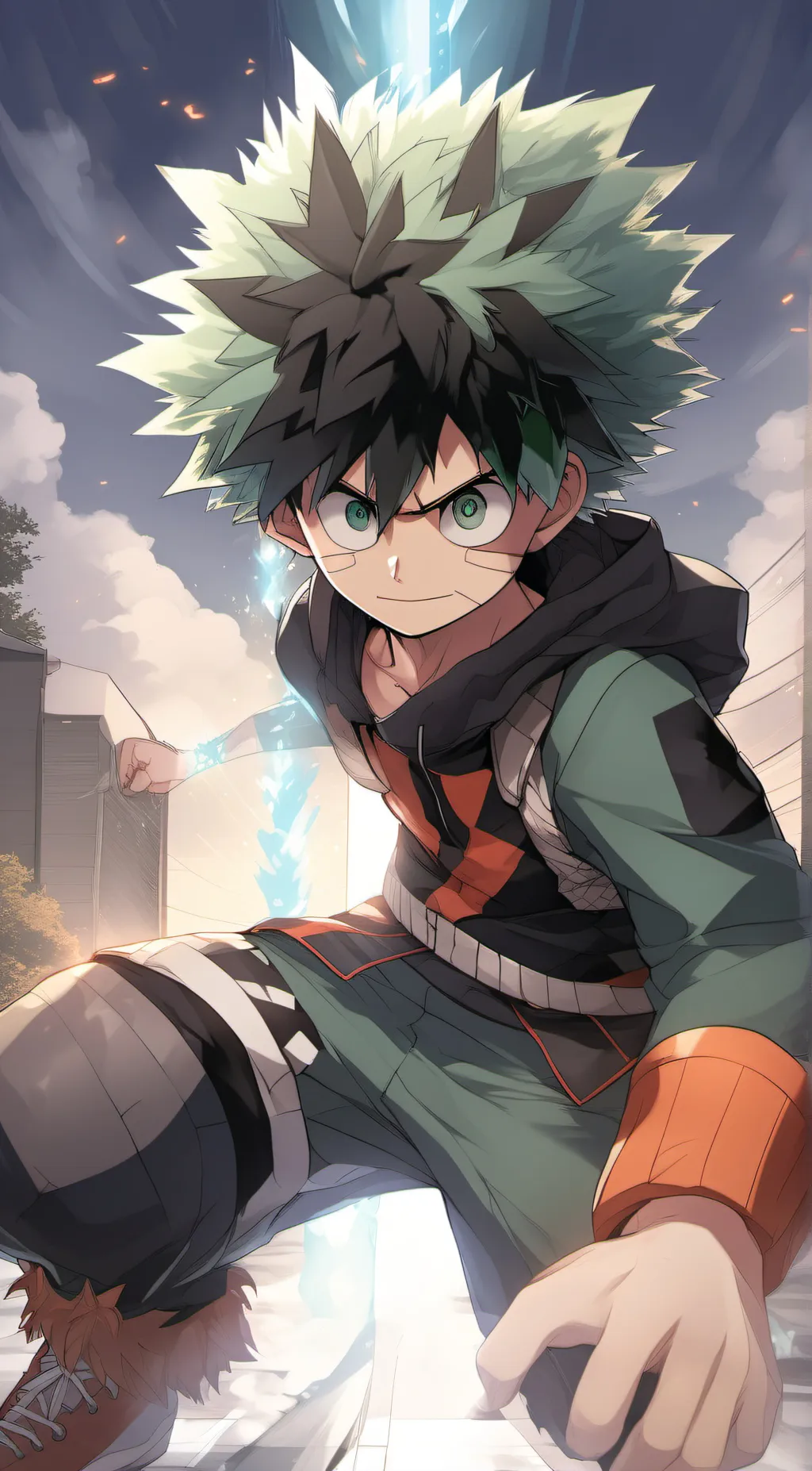 ai character: Kiri, deku, jiro background
