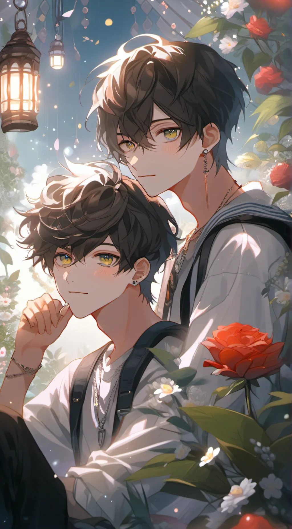 ai character: James and Luke  background