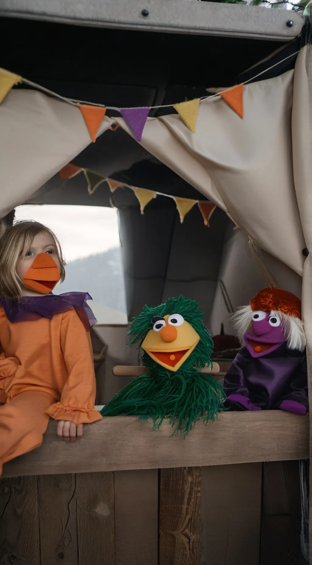ai character: The puppet show  background