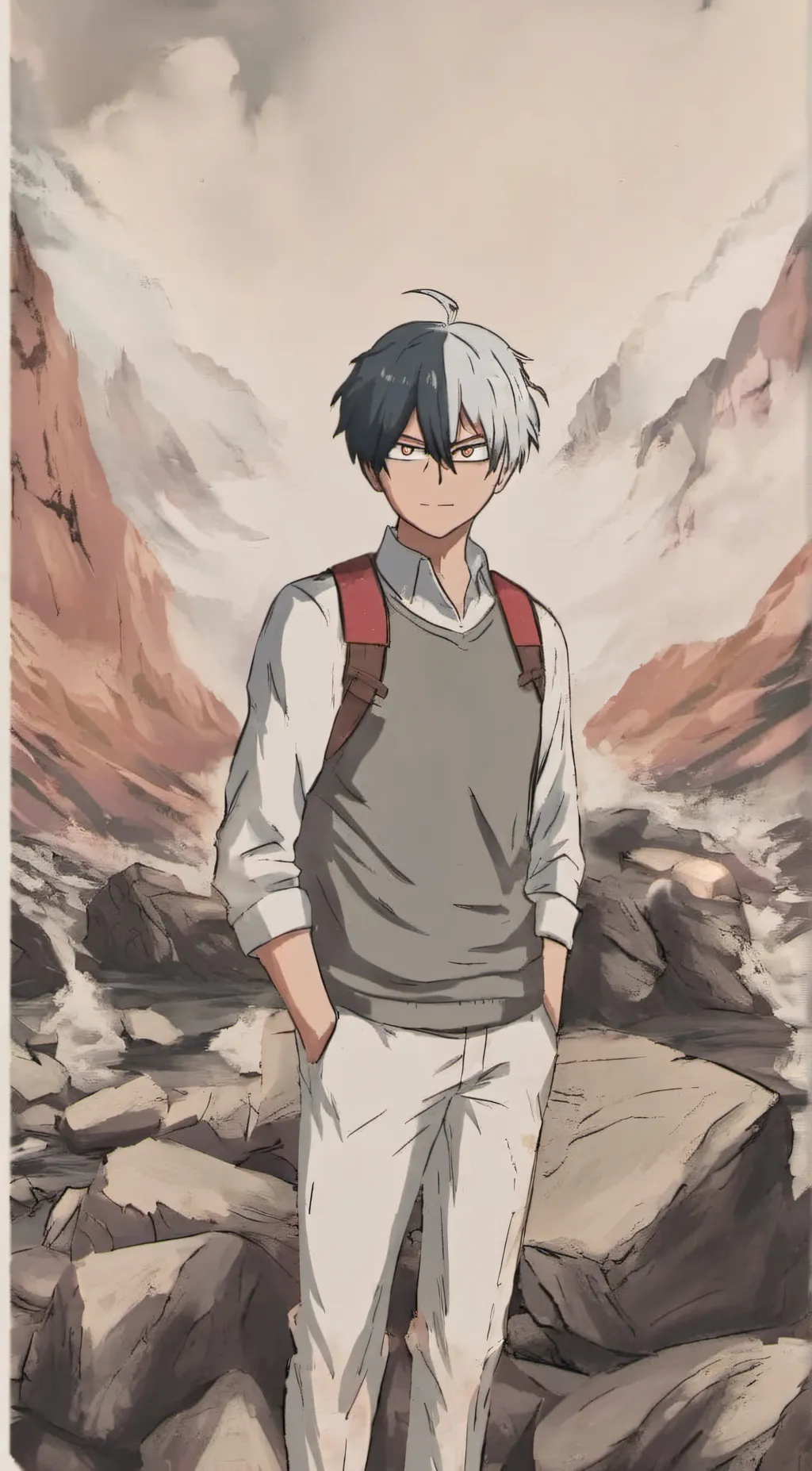 ai character: Shoto Todoroki background