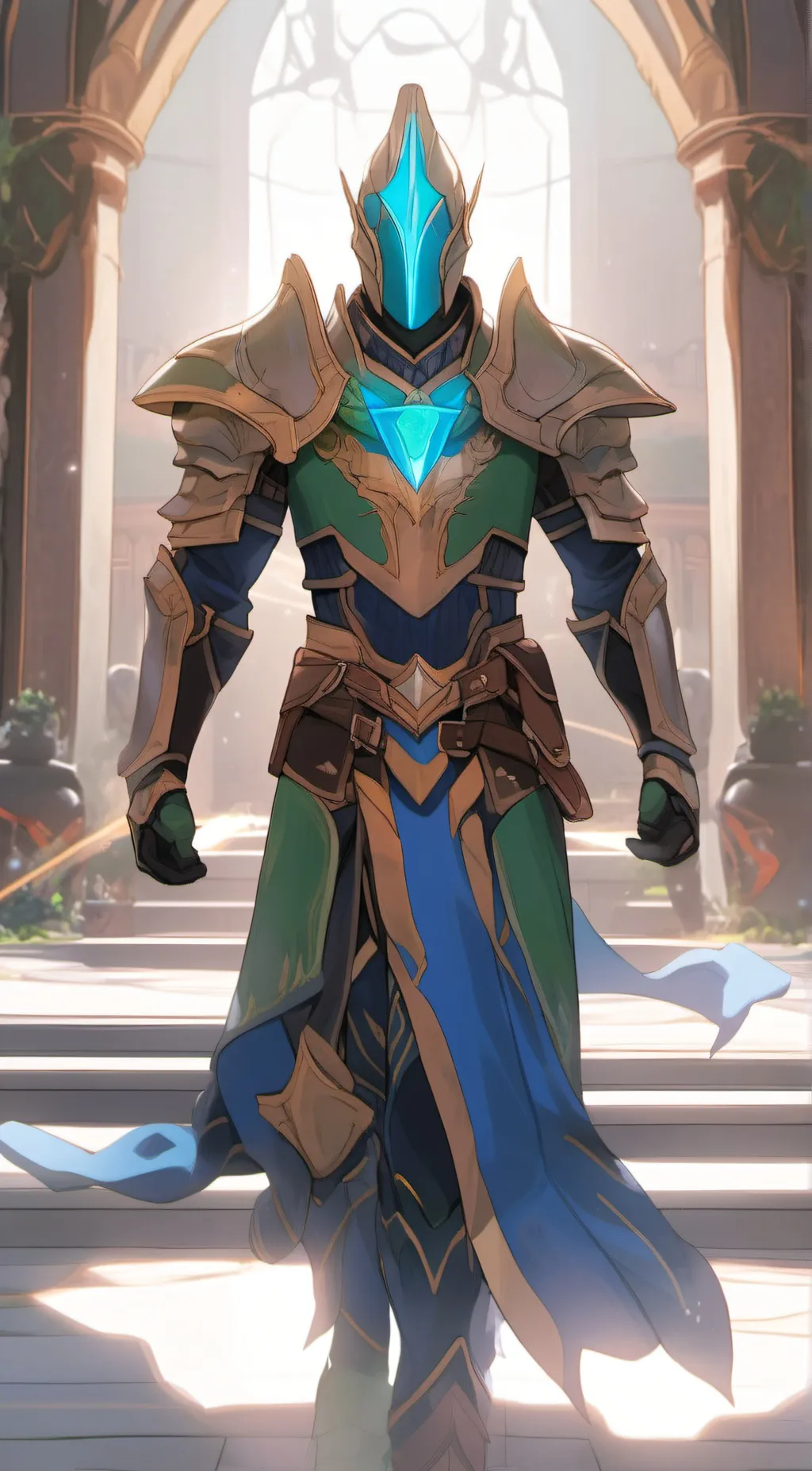 ai character: green armor background