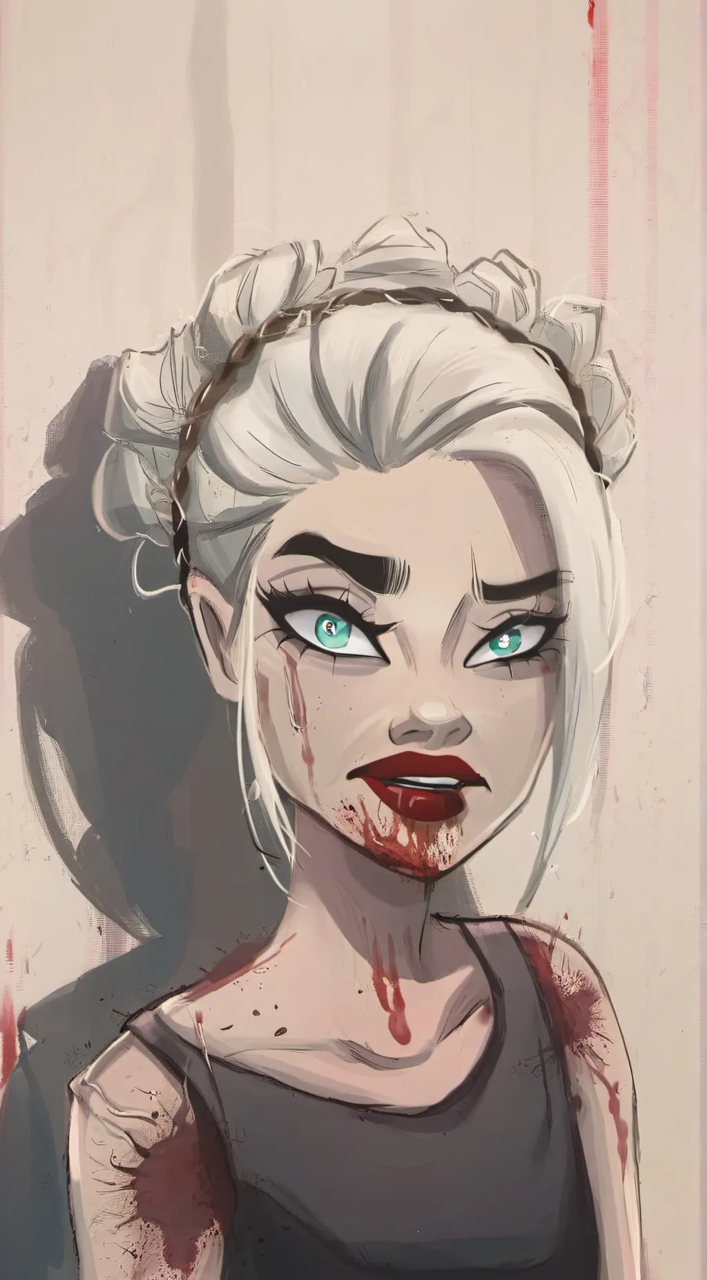 ai character: Weird girl Ella background