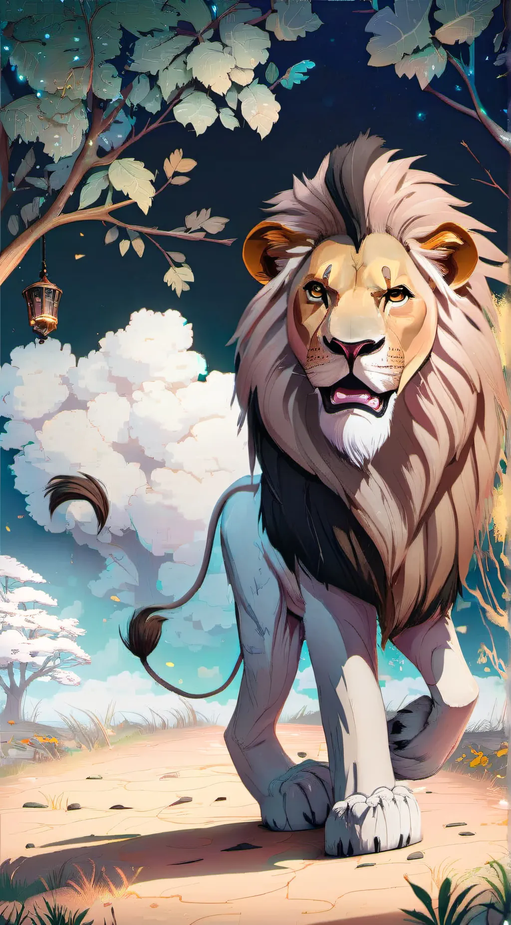 ai character: Kevin the lion background