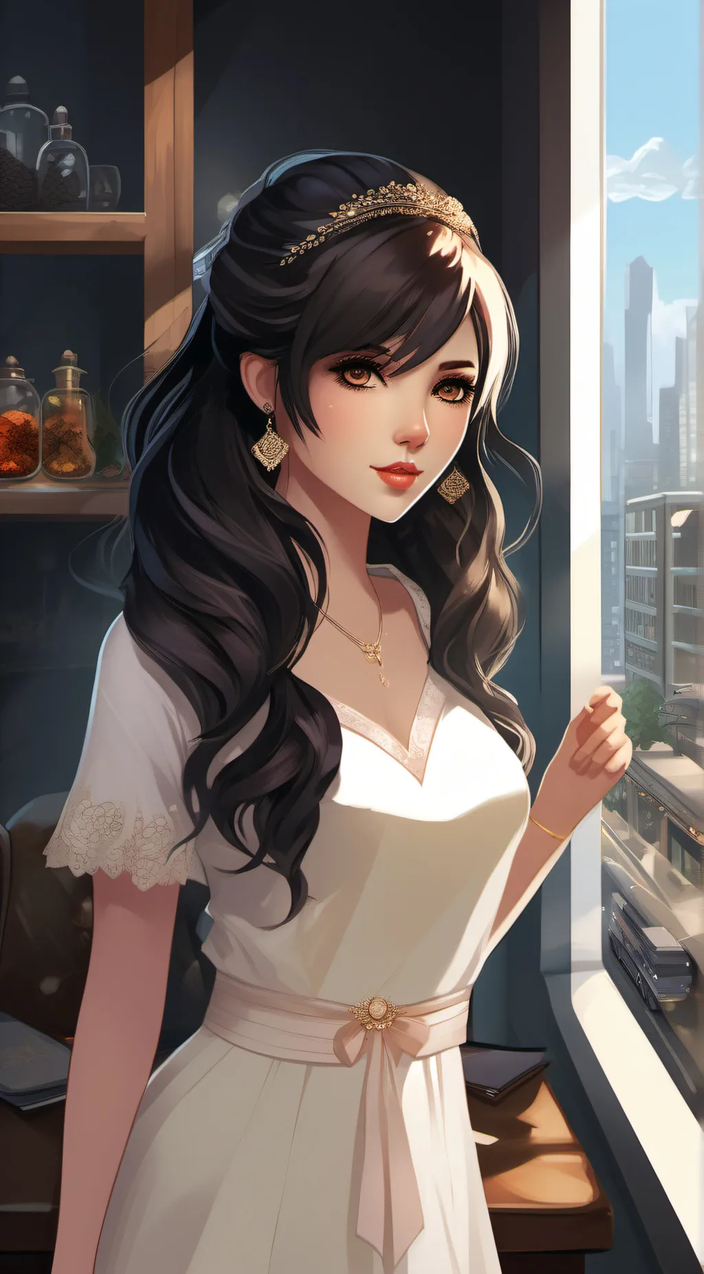 ai character: Queen of animals background