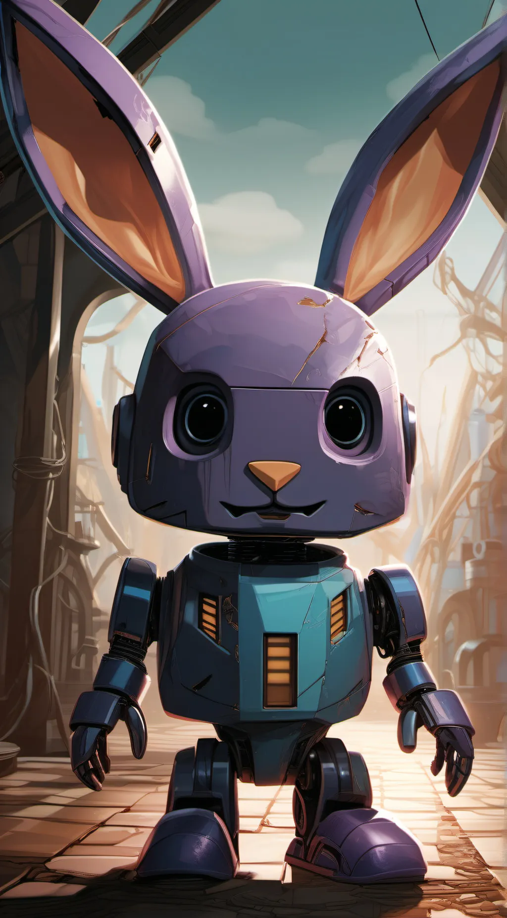 ai character: withered bonnie background