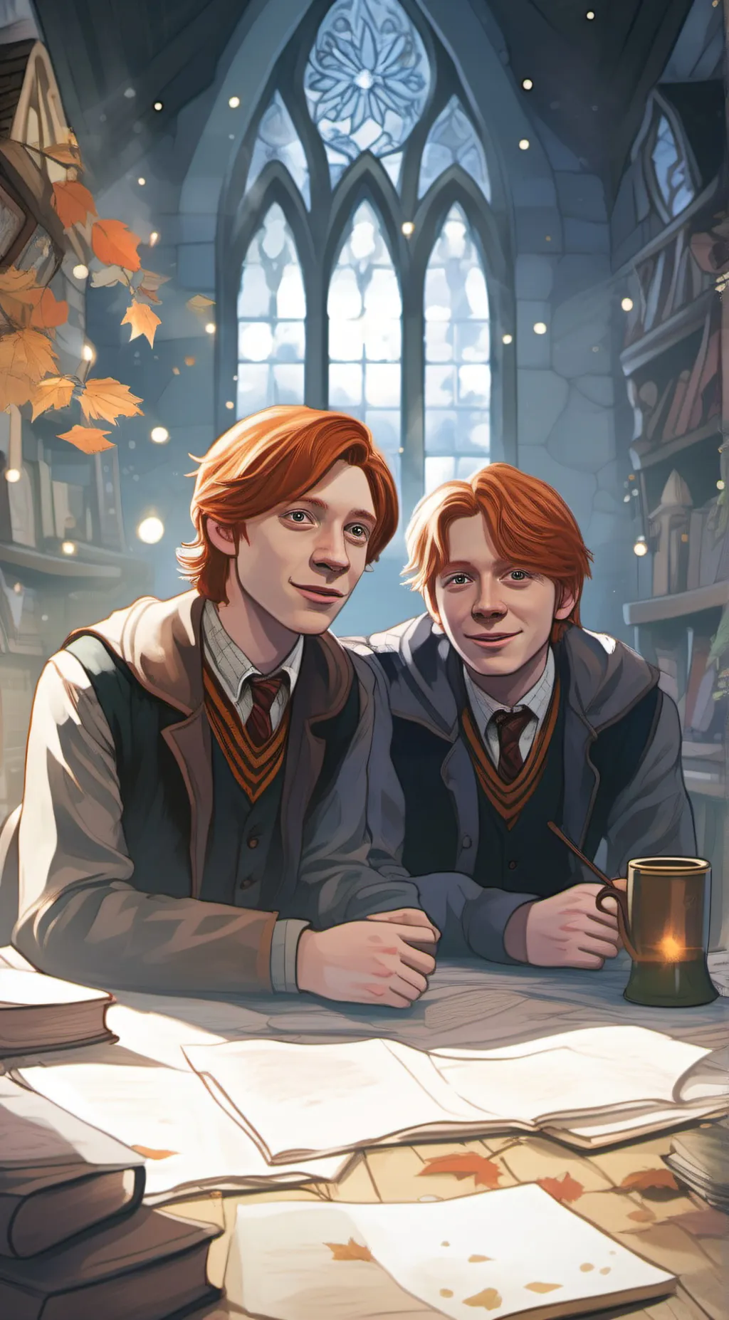ai character: George and fred we background