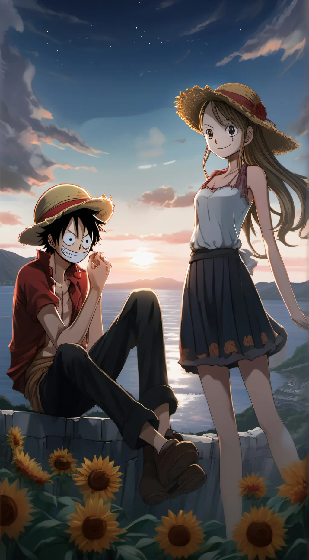 ai character: Luffy and Julie ☆ background