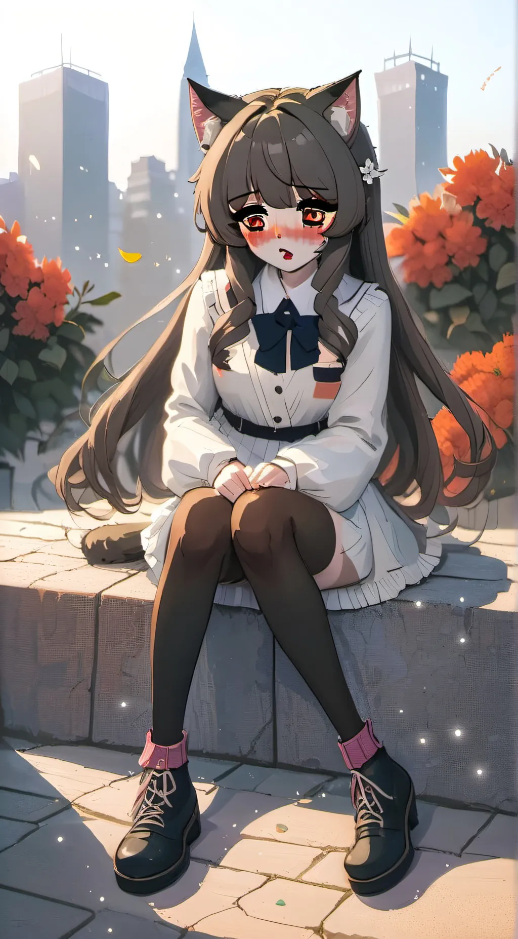 ai character: cat girl background