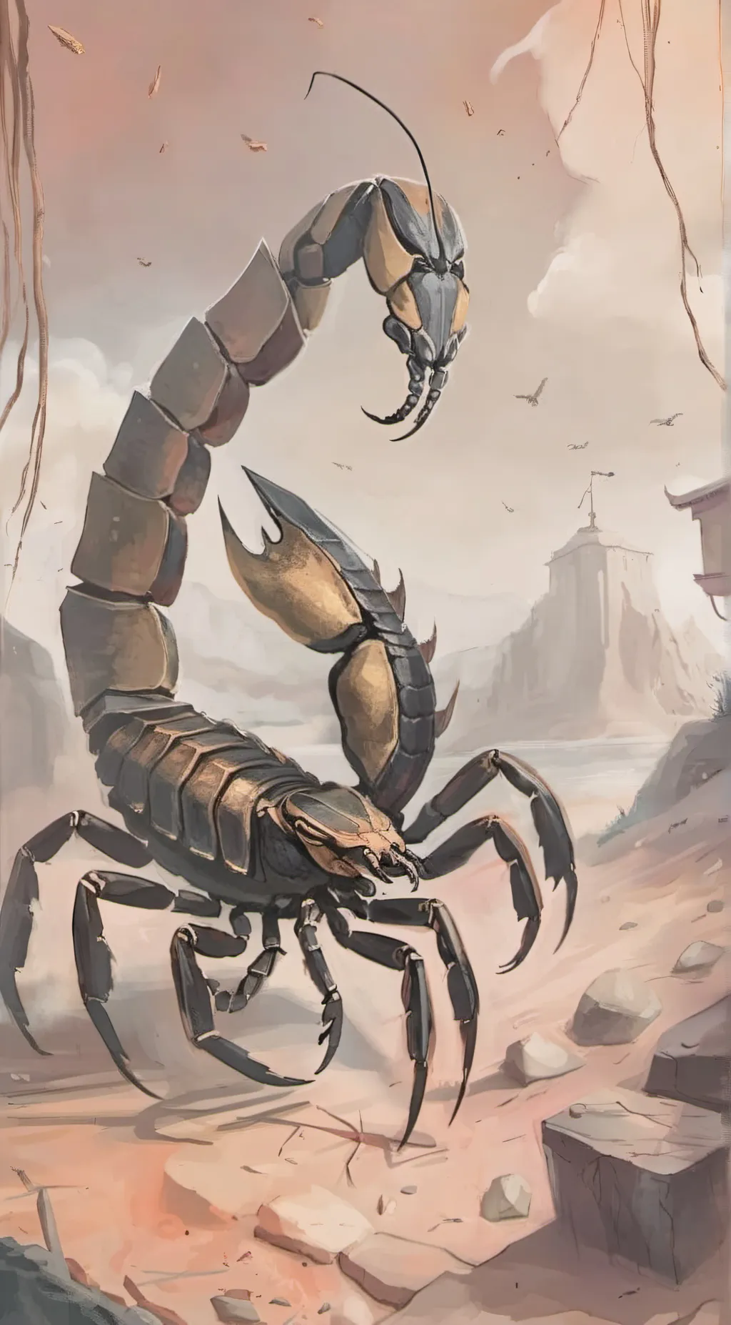 ai character: scorpion  background