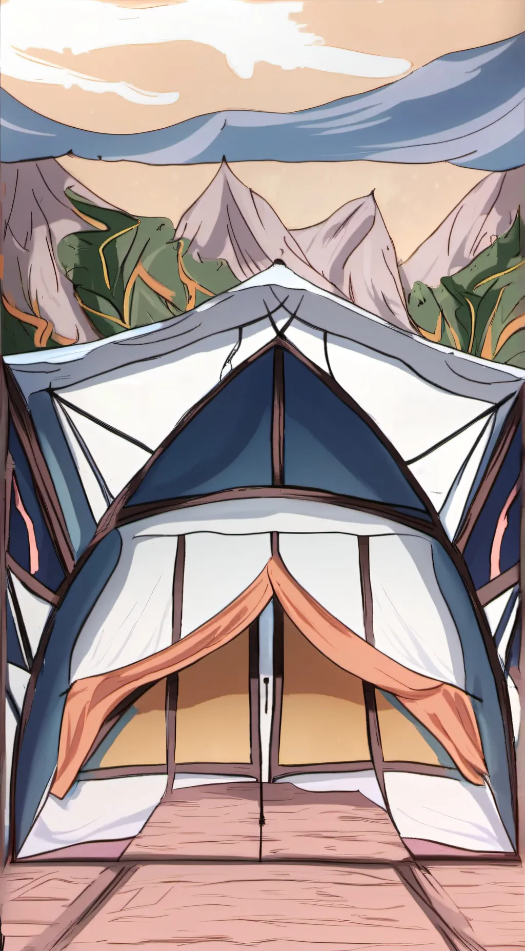 ai character: tent background